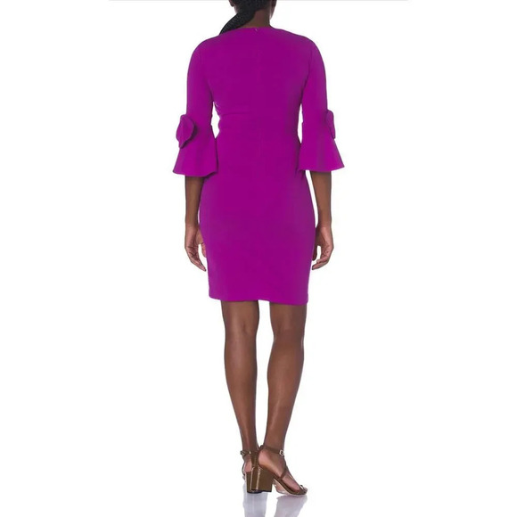 NWT Anthropologie Donna Morgan Women's 8 Pink Bell Sleeve‎ Sheath Dress - Picture 2 of 7